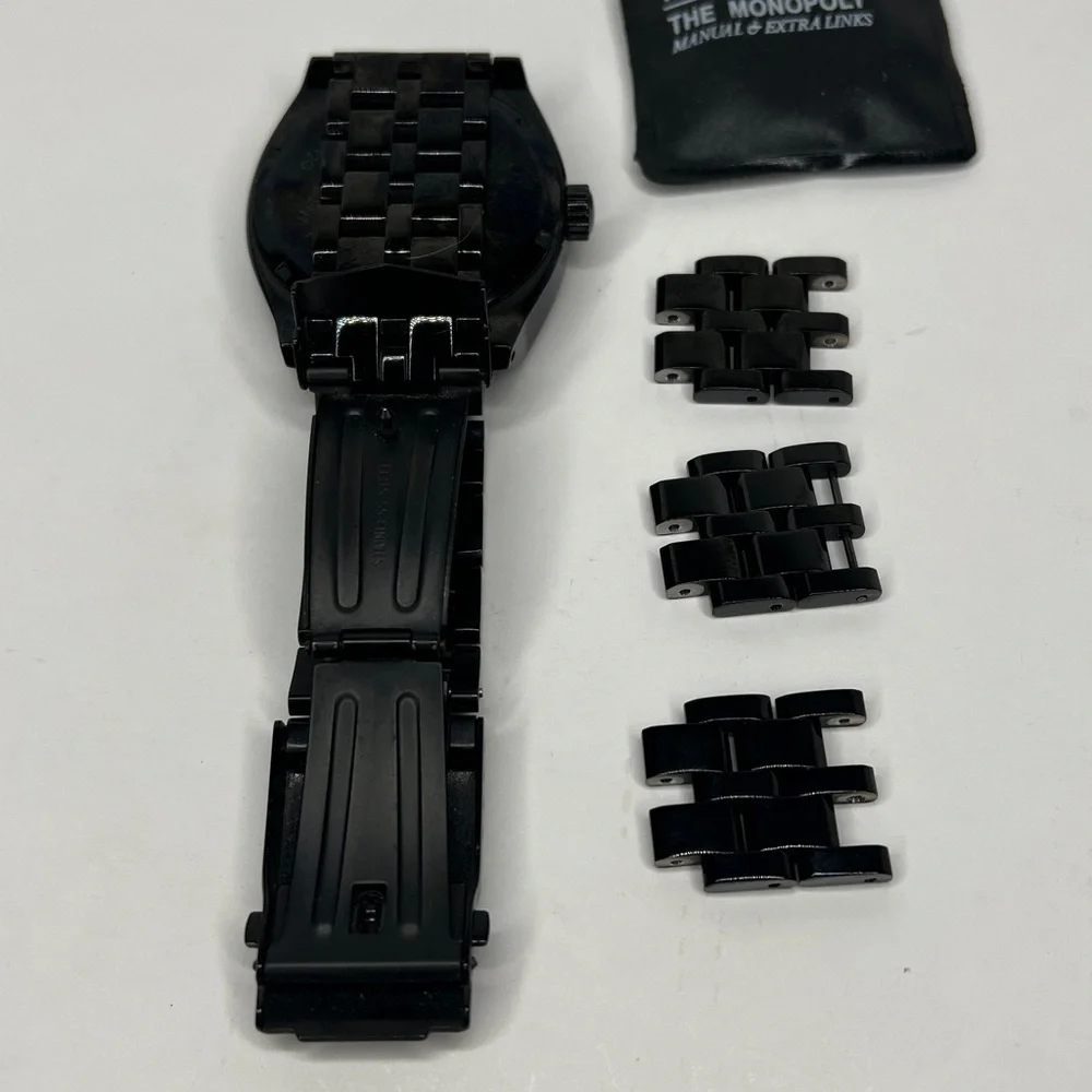 Nixon Own It The Monopoly 100mm Stainless Steel Large Black on Black Watch